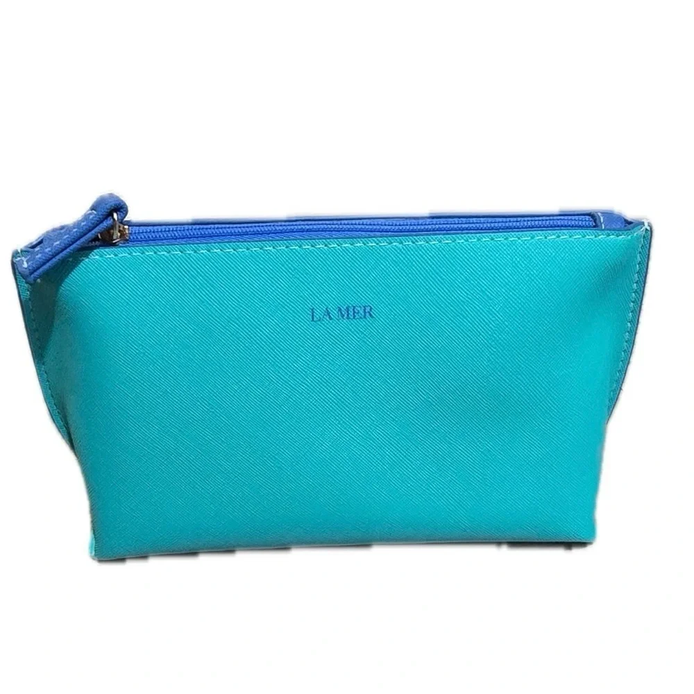 NWOT La Mer Blue and Teal Cosmetic Bag Duo